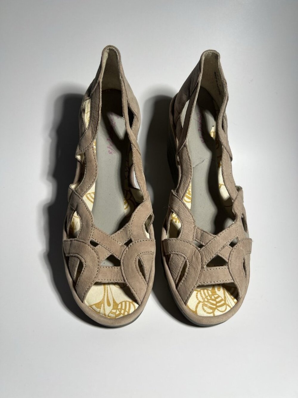 Fly London Yadi Leather Wedge Shoes Olive Green Women’s EU 38 US 7.5 - Picture 14 of 14